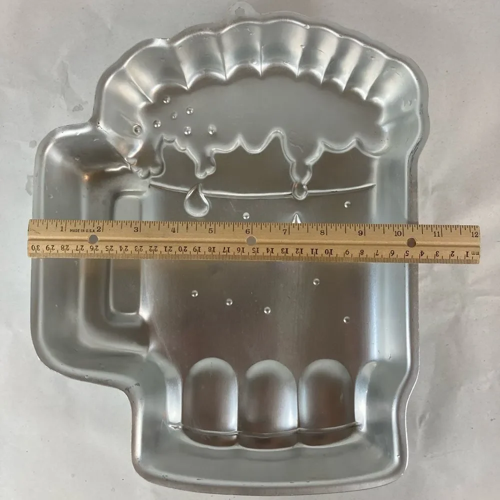 Vintage 1984 Wilton Beer Mug Cake Pan Cheer Lager Ale Aluminum Mold Celebrate